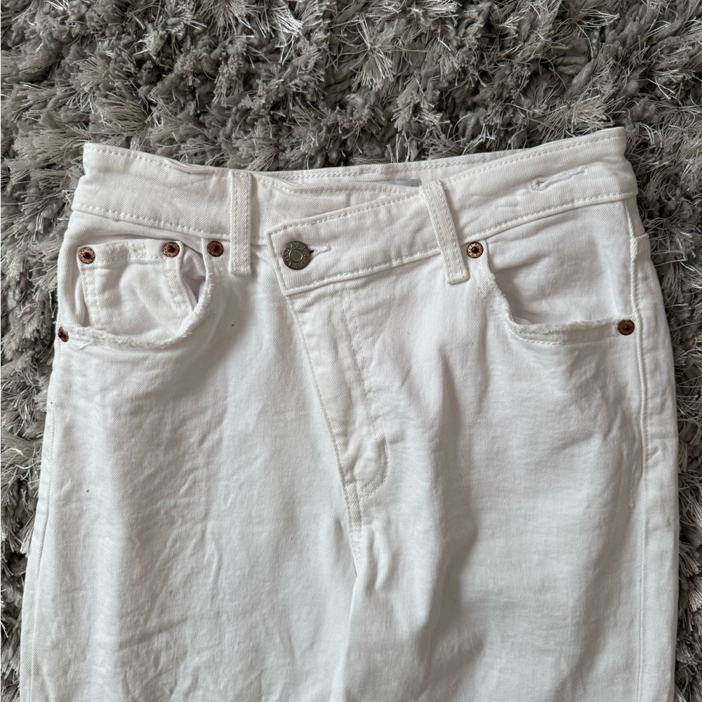 Elegant White Straight Leg Women's Jeans